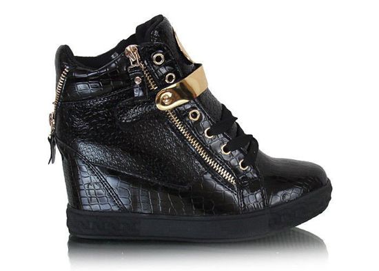 Czarne sneakersy croco /D5-2 W269 ssx327/