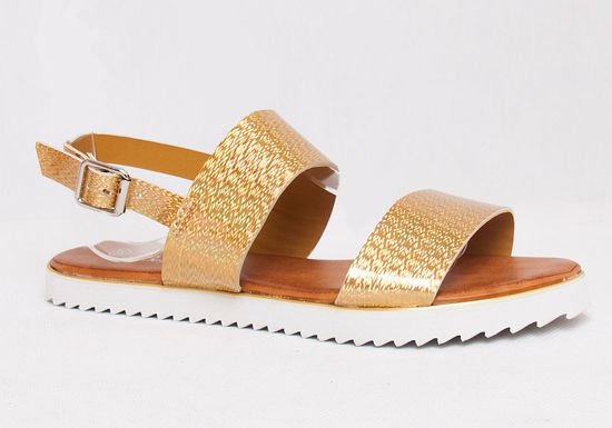 Błyszczące sandały damskie /D9-3 Q279 Sx125/ Gold