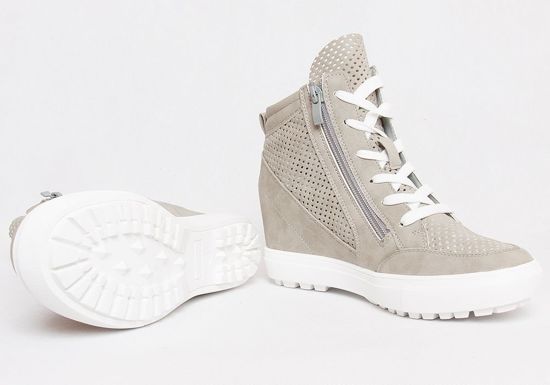 Ażurowe sneakersy na koturnie /G7-3 Q196 sx623/ Grey