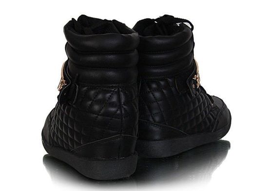 Pikowane botki sneakersy z blaszką /G13-1 W28 sx542/ Black
