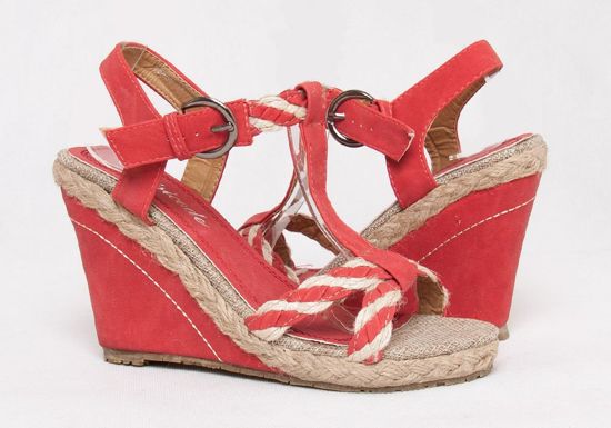 Czerwone sandały espadryle /A6-2 AB27 S134/ 