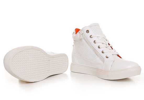 Trampki sneakersy z suwakami /9-2 Q8 s327/ Białe
