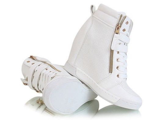 Trampki sneakersy z klamrami /A6-2 Y5 S5425/ Białe