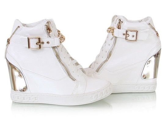 Oryginalne botki sneakersy z blaszką trampki /D6-1 W246 sx4325/ Białe