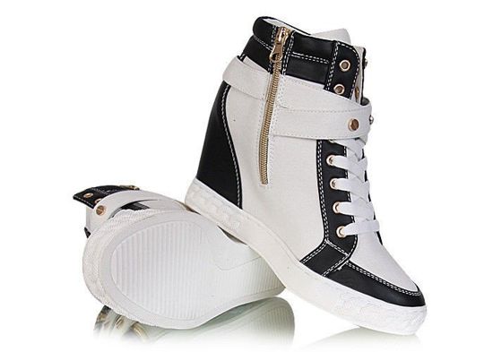 Białe sneakersy sportowe botki /G13-2 W23 s3x70-2/ Whi