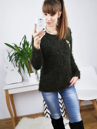 Ciepły sweter, bluzka /D9-2x88 S219/ Zielony