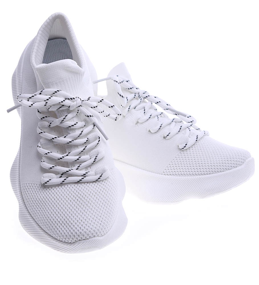 vertrekken Sjah elf Białe buty sportowe na niskim koturnie i platformie /E2-3 13518 T236/  ➤Sklep z obuwiem Pantofelek24.pl