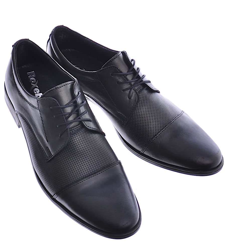 Eleganckie męskie pantofle ze skóry naturalnej Czarne