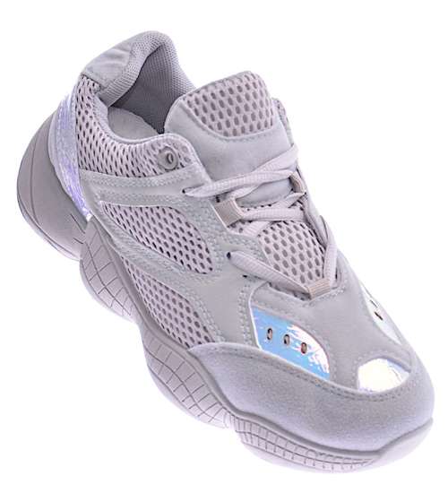 Wygodne sportowe buty damskie Beżowe /G4-3 4195 S170/