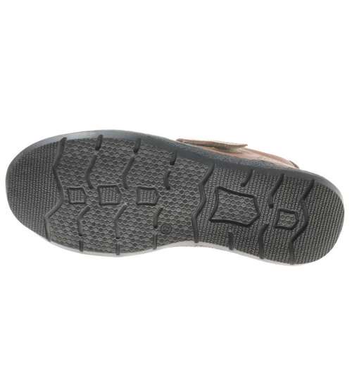 Beżowe sandały męskie ze skóry naturalnej /H8 8300 319 S61-5/