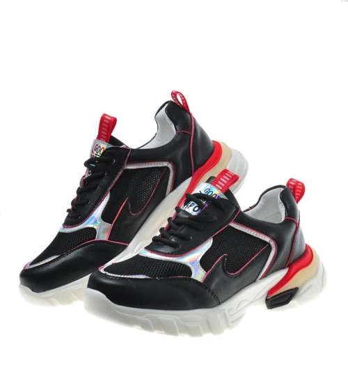 Sportowe buty damskie Czarne /G6-3 9566 S297/ 