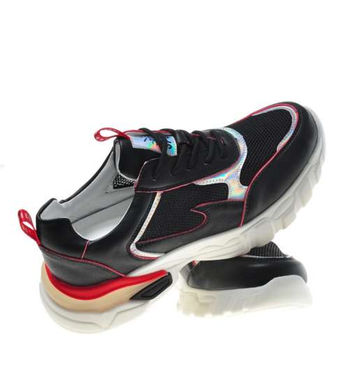 Sportowe buty damskie Czarne /G6-3 9566 S297/ 