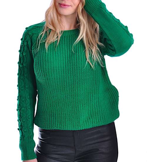 Gruby zielony sweter damski /C7-1 UB430 U1391/