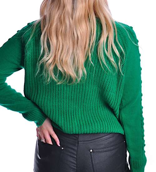 Gruby zielony sweter damski /C7-1 UB430 U1391/