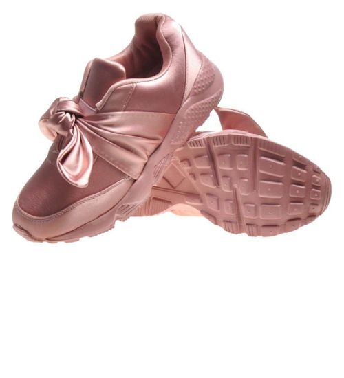 Sportowe buciki z kokardą Różowe /E1-3 4886 S170/