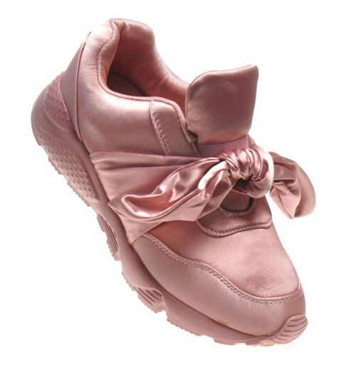 Sportowe buciki z kokardą Różowe /E1-3 4886 S170/