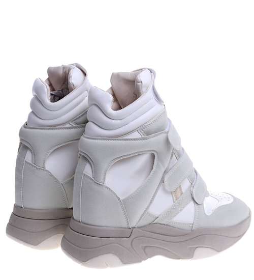 Biało seledynowe trampki sneakersy na koturnie Seastar /A2-3 14895 T937/