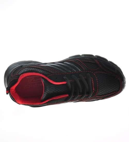 Sportowe damskie  buty sznurowane Czarne  /B6-2 8611 S391