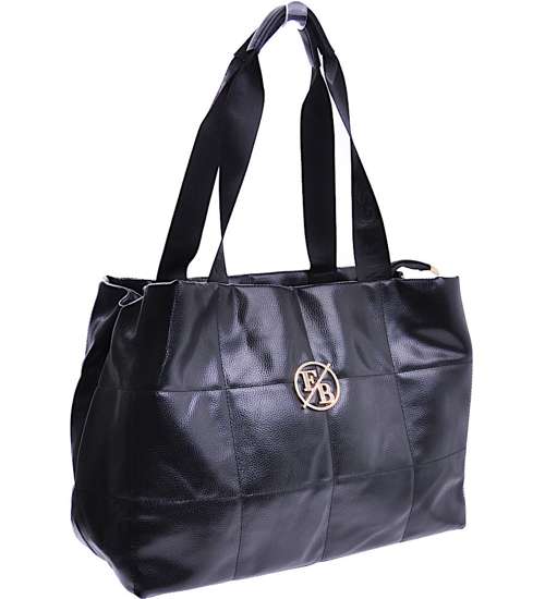 Duża czarna torebka damska Shopper Bag F/B /H2-K1 TB325 M499/
