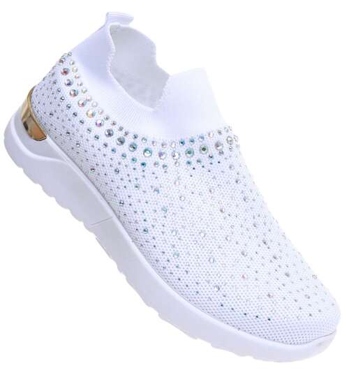 Białe wsuwane buty sportowe damskie /A10-3 15937 T243/