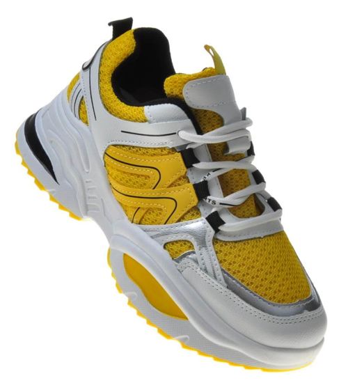 Żółte buty sportowe dla kobiet /F1-3 6157 S290/