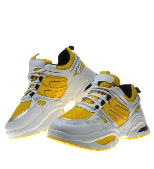 Żółte buty sportowe dla kobiet /F1-3 6157 S290/