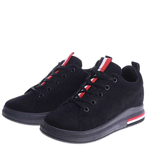 Czarne sneakersy damskie /F2-3 14821 T338/