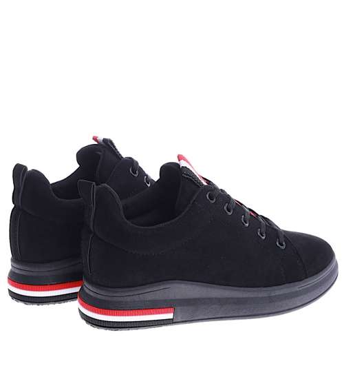 Czarne sneakersy damskie /F2-3 14821 T338/