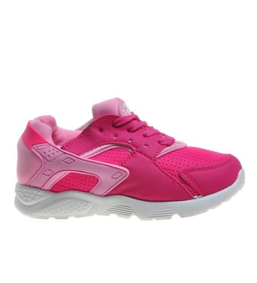 Różowe dziecięce buty sportowe z wiązaniami /X1-1 4683 S174/