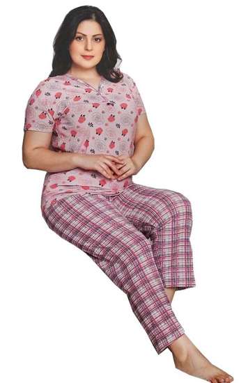 Śliczna damska piżama w kwiaty Size Plus /D9-1 7716 S195/