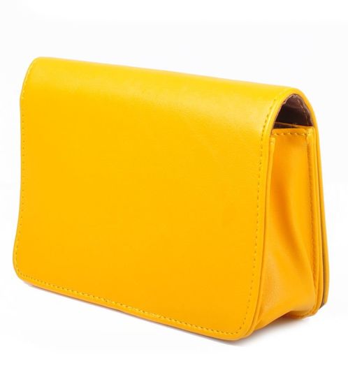 Żółta damska torebka kuferek listonoszka Ht160