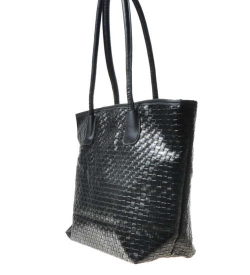 Torebka shopper bag w kolorze czarnym Outlet /D7-1 TR258 S197/
