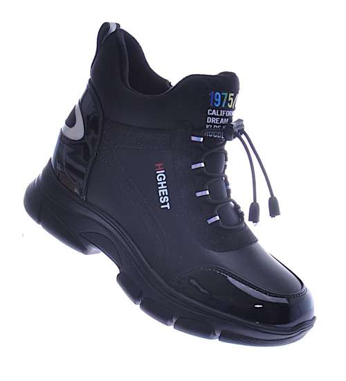 Sportowe trampki sneakersy Czarne /G7-2 12585 T980/