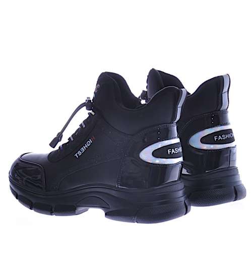 Sportowe trampki sneakersy Czarne /G7-2 12585 T980/