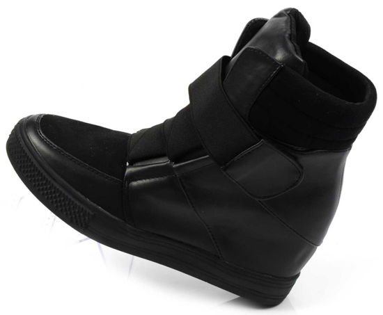 Czarne trampki sneakersy na rzep /F4-2 Ae695 S392/