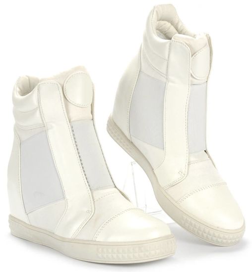Białe trampki sneakersy na koturnie /D9-3 1253 S396/