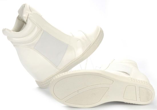 Białe trampki sneakersy na koturnie /D9-3 1253 S396/