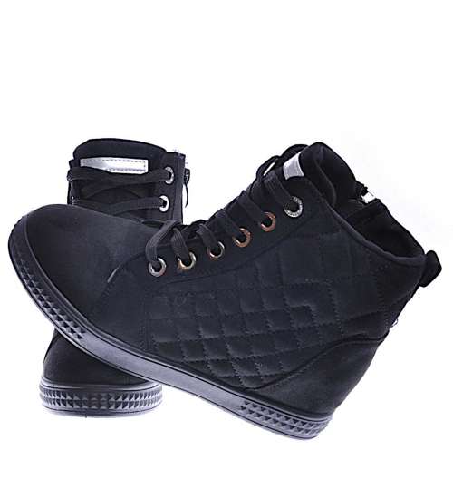Czarne trampki sneakersy na koturnie /D8-3 12493 S696/