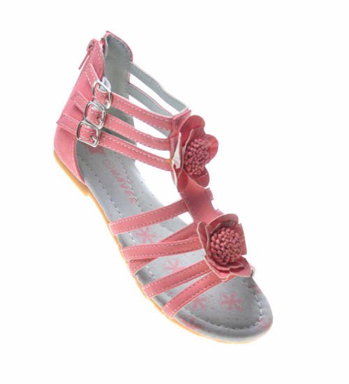 Sandały dziewczęce wygodne na klamerkę DARK PINK  /X3-4 5012 S192/