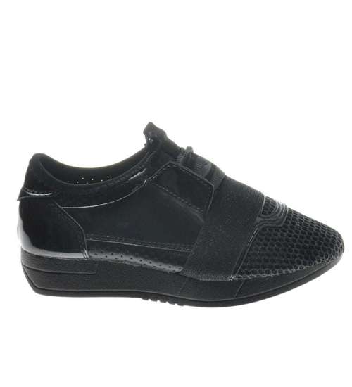 Młodzieżowe buty sportowe Czarne /E3-2 7591 S195/