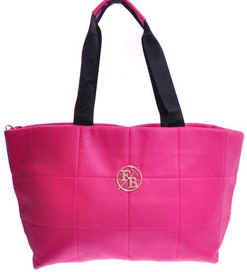 Duża różowa torebka damska Shopper Bag F/B /H2-K2 TB327 M499/