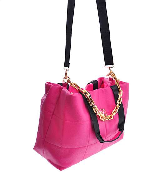 Duża różowa torebka damska Shopper Bag F/B /H2-K2 TB327 M499/