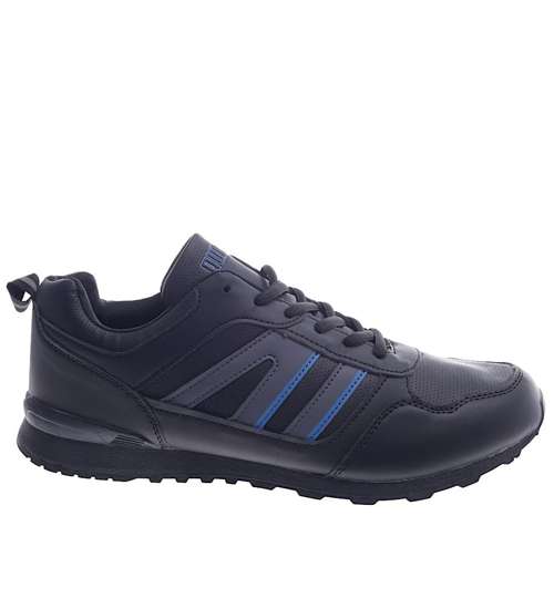 Sznurowane czarne buty sportowe /F2-1 13139 T489/