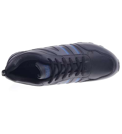 Sznurowane czarne buty sportowe /F2-1 13139 T489/