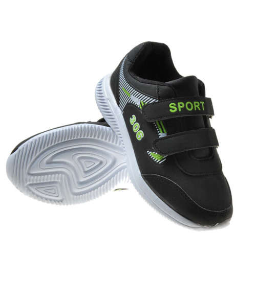 Sportowe buty dziecięce na rzepy CZARNE  /X3-1 6509 S198/