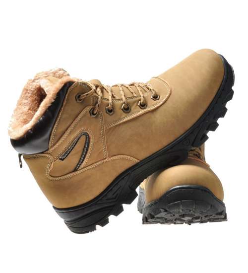 Ocieplane męskie buty trekkingowe Yellow /G11-2 6741 S490/