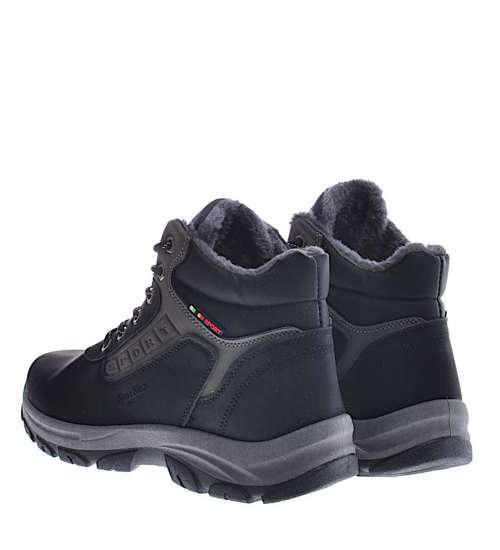 Zimowe buty trekkingowe z ociepleniem Czarne /F8-3 12843 S790/