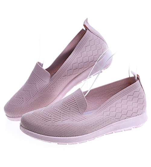 Wkładane różowe damskie buty sportowe /G4-2 14146 T234/