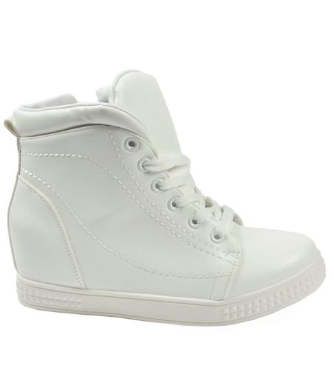 Białe trampki sneakersy na koturnie /xx 3691 S216/