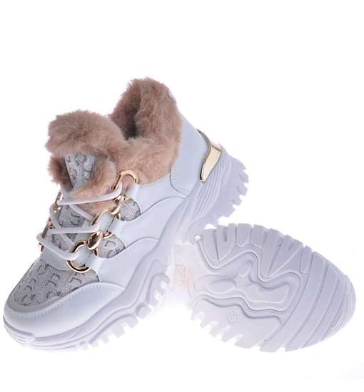 Zimowe buty sportowe Białe /F10-2 10410 S696/